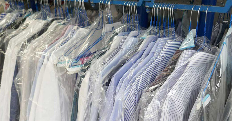 Dry cleaning clothes